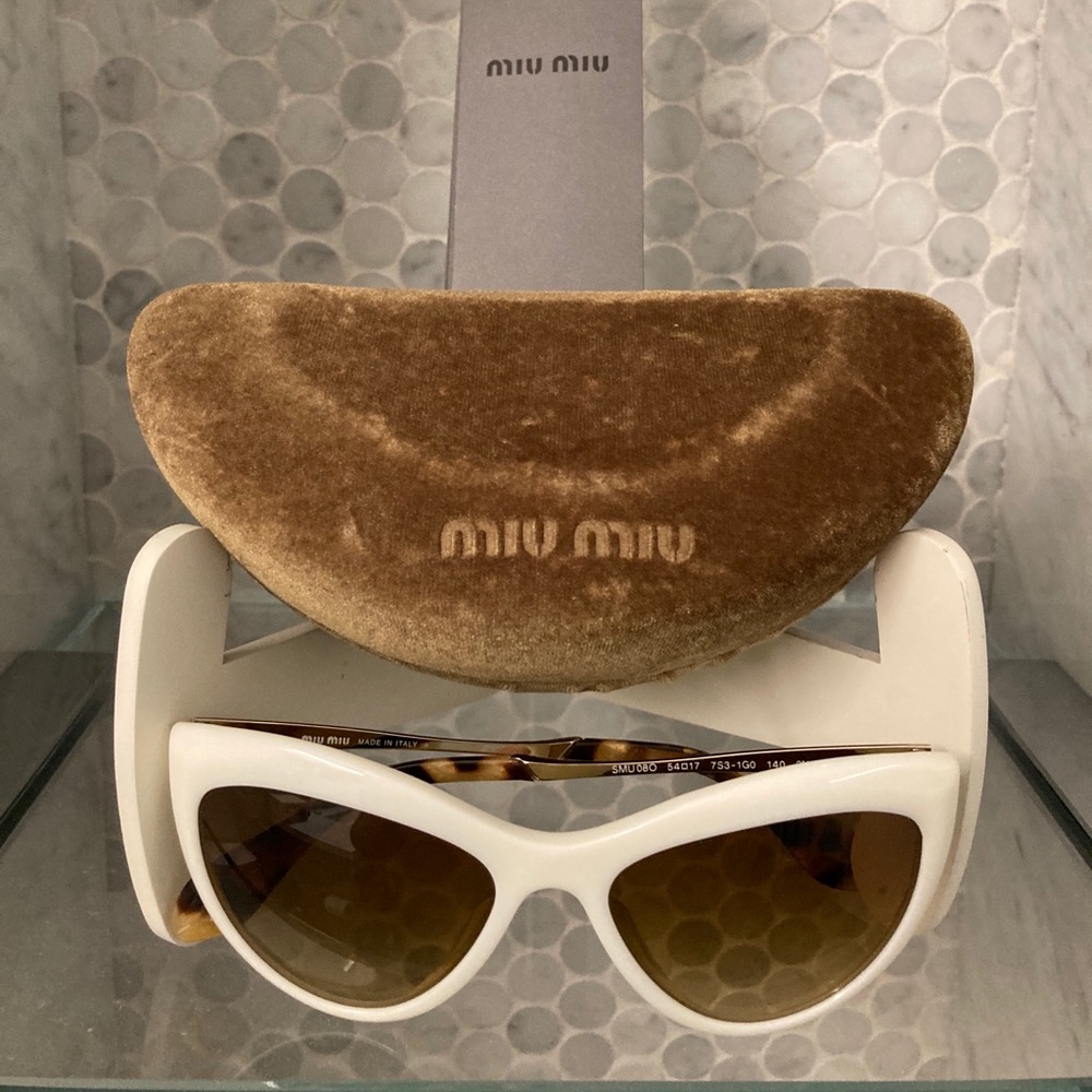Miu Miu White Cat Eye Retro Frames